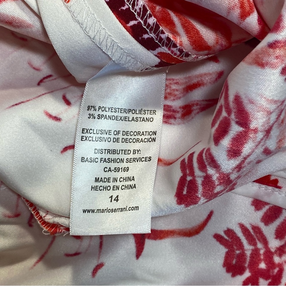 NWT Mario Serrani sleeveless pink floral print dress size 14 women’s - Picture 11 of 12